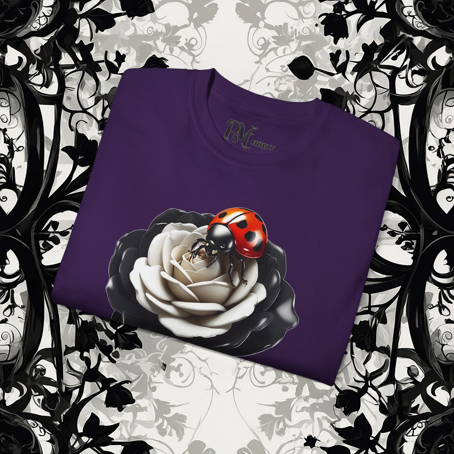 Ladybug on a Rose Tee (Gildan 2000)