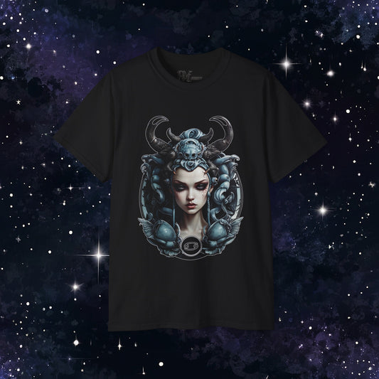 Gothic Cancer Zodiac T-Shirt - Dark Style with Symbol (Gildan 2000)