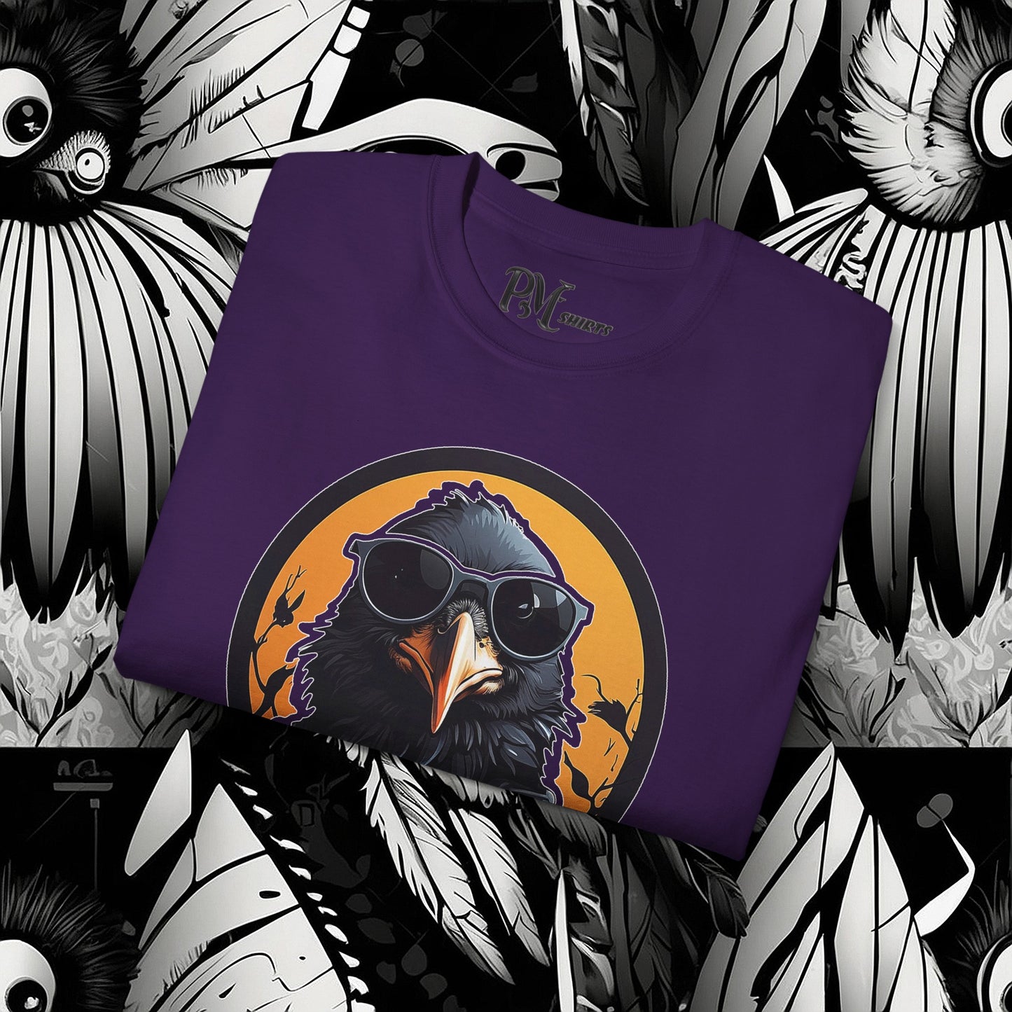Crow with Sunglasses Tee (Gildan 2000)