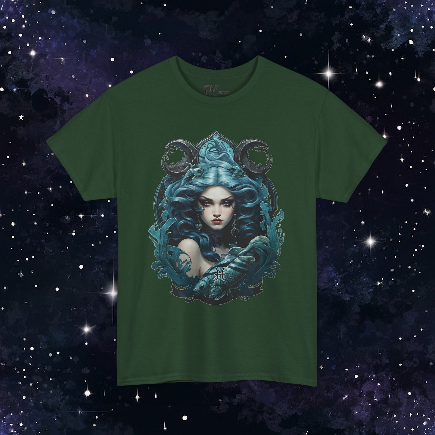 Gothic Pisces Zodiac T-Shirt: Dark Style Graphic Tee
