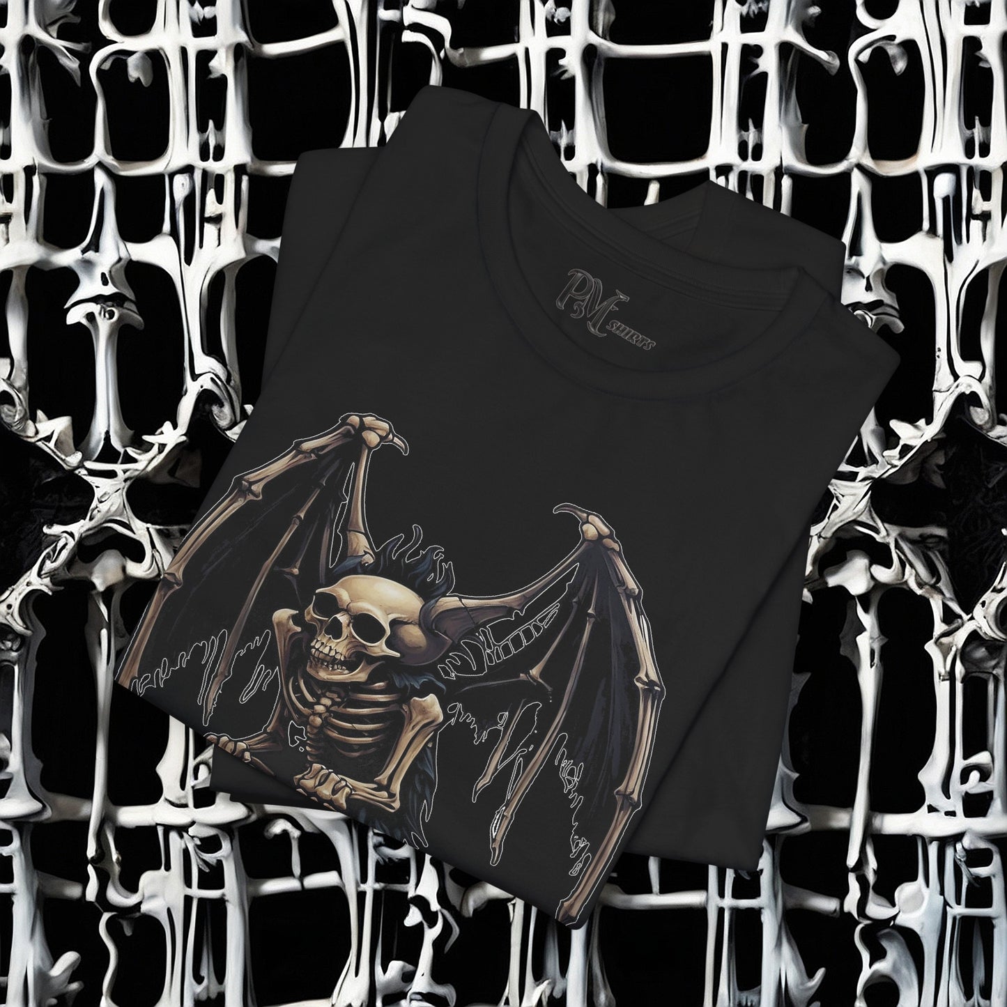 Winged Gargoyle Skeleton Tee (Bella Canvas 3001)