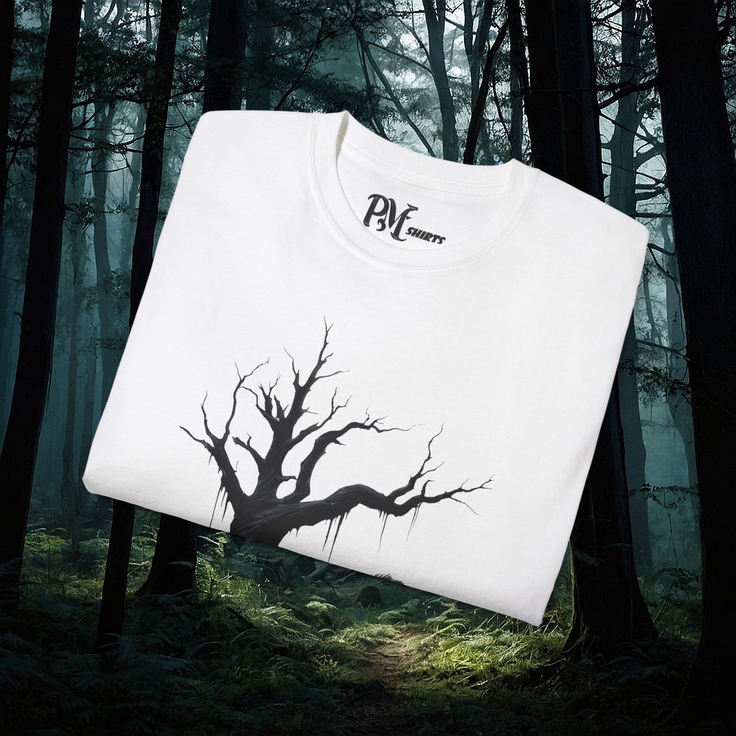 Dead Tree with Forest Critters Tee (Gildan 2000)