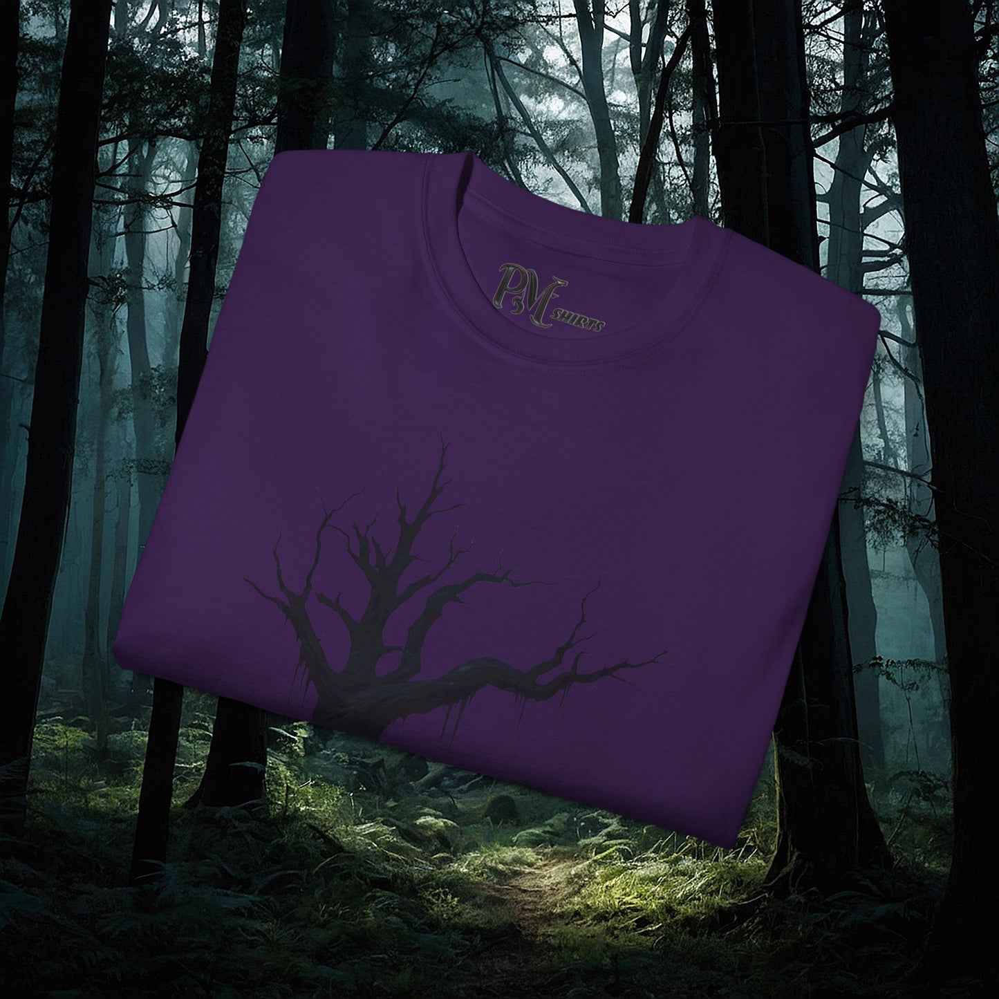 Dead Tree with Forest Critters Tee (Gildan 2000)
