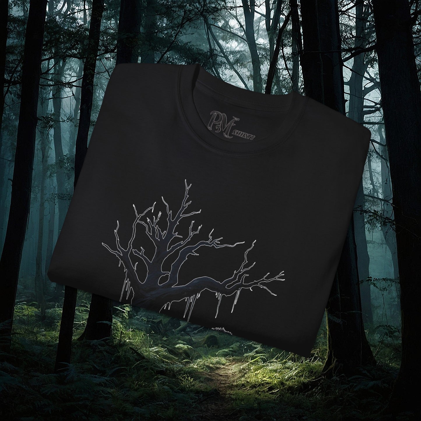 Dead Tree with Forest Critters Tee (Gildan 2000)