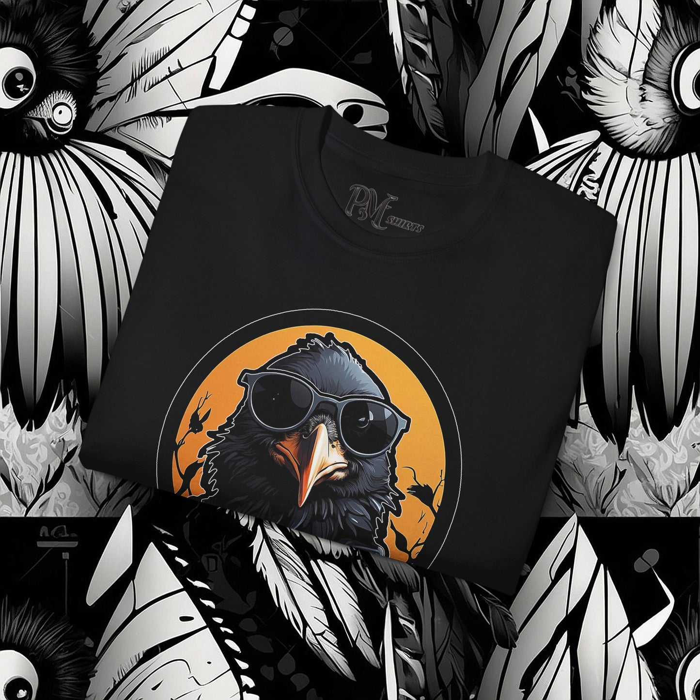 Crow with Sunglasses Tee (Gildan 2000)
