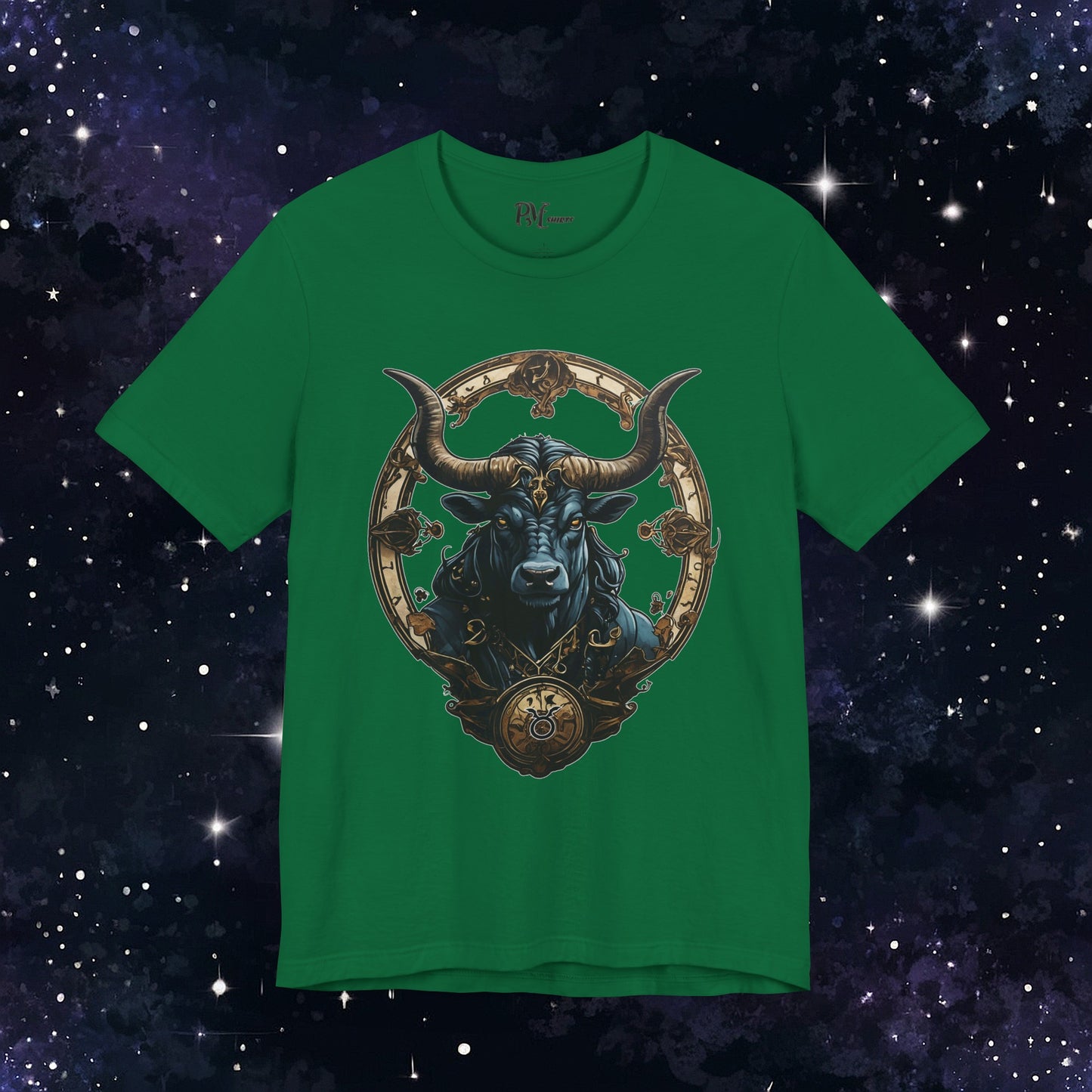 Gothic Taurus Zodiac T-Shirt: Dark Style Graphic Tee (Bella Canvas 3001)
