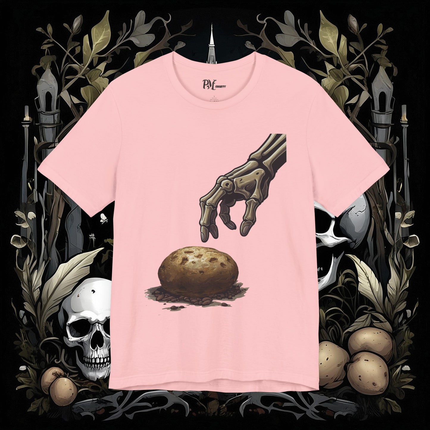 Front and Back Death's Potato Tee (Bella Canvas 3001)