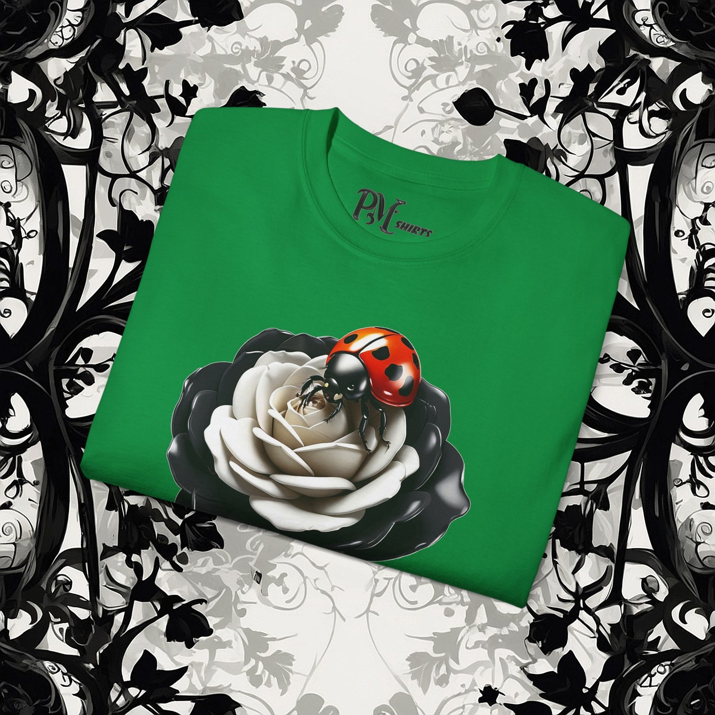 Ladybug on a Rose Tee (Gildan 2000)