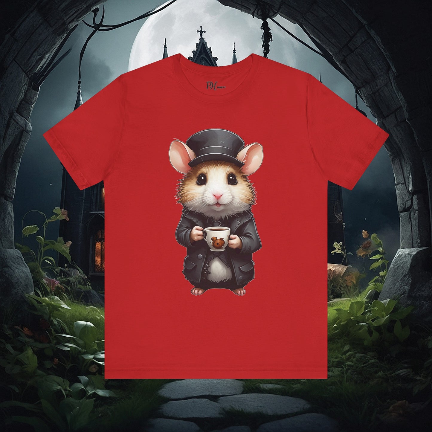 Hamster with Mug Tee (Bella Canvas 3001)