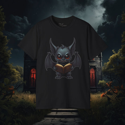 Gothic Bat Reading T-Shirt (Gildan 2000)