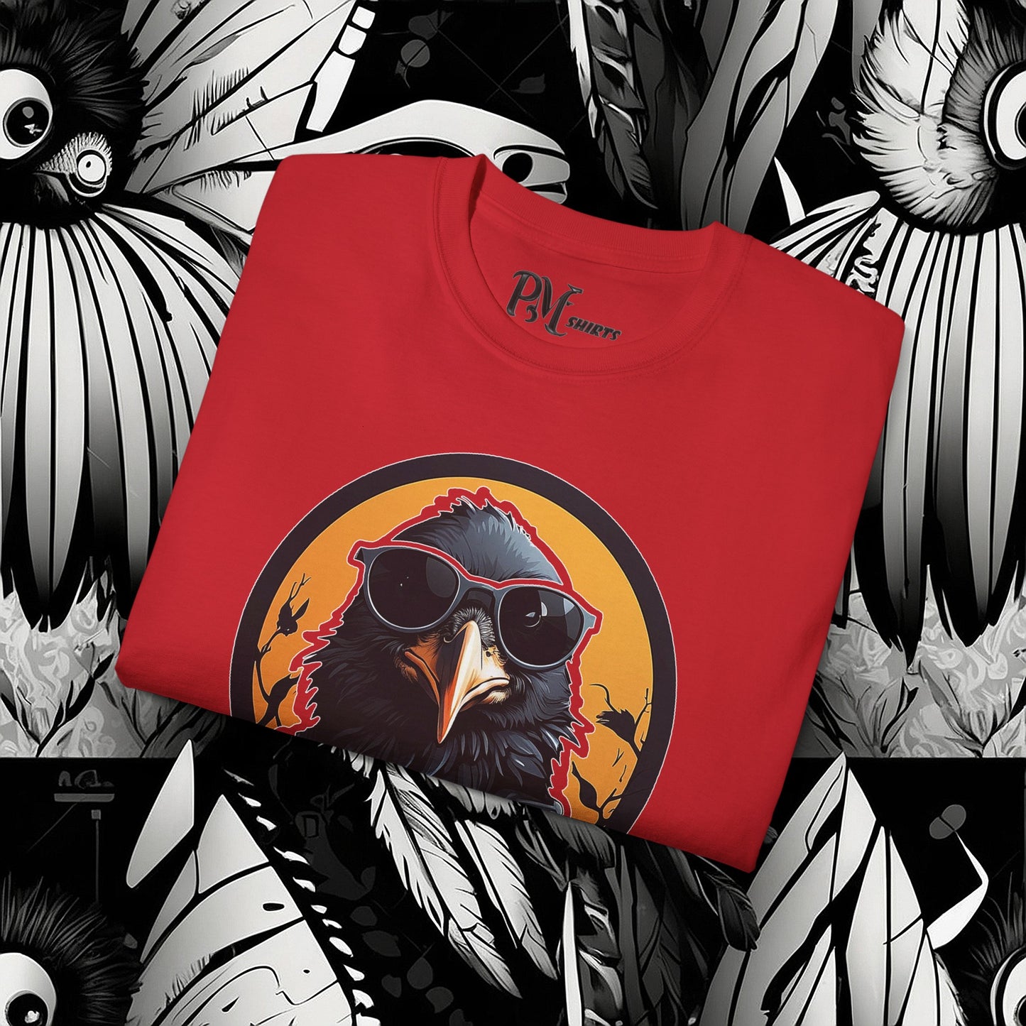 Crow with Sunglasses Tee (Gildan 2000)