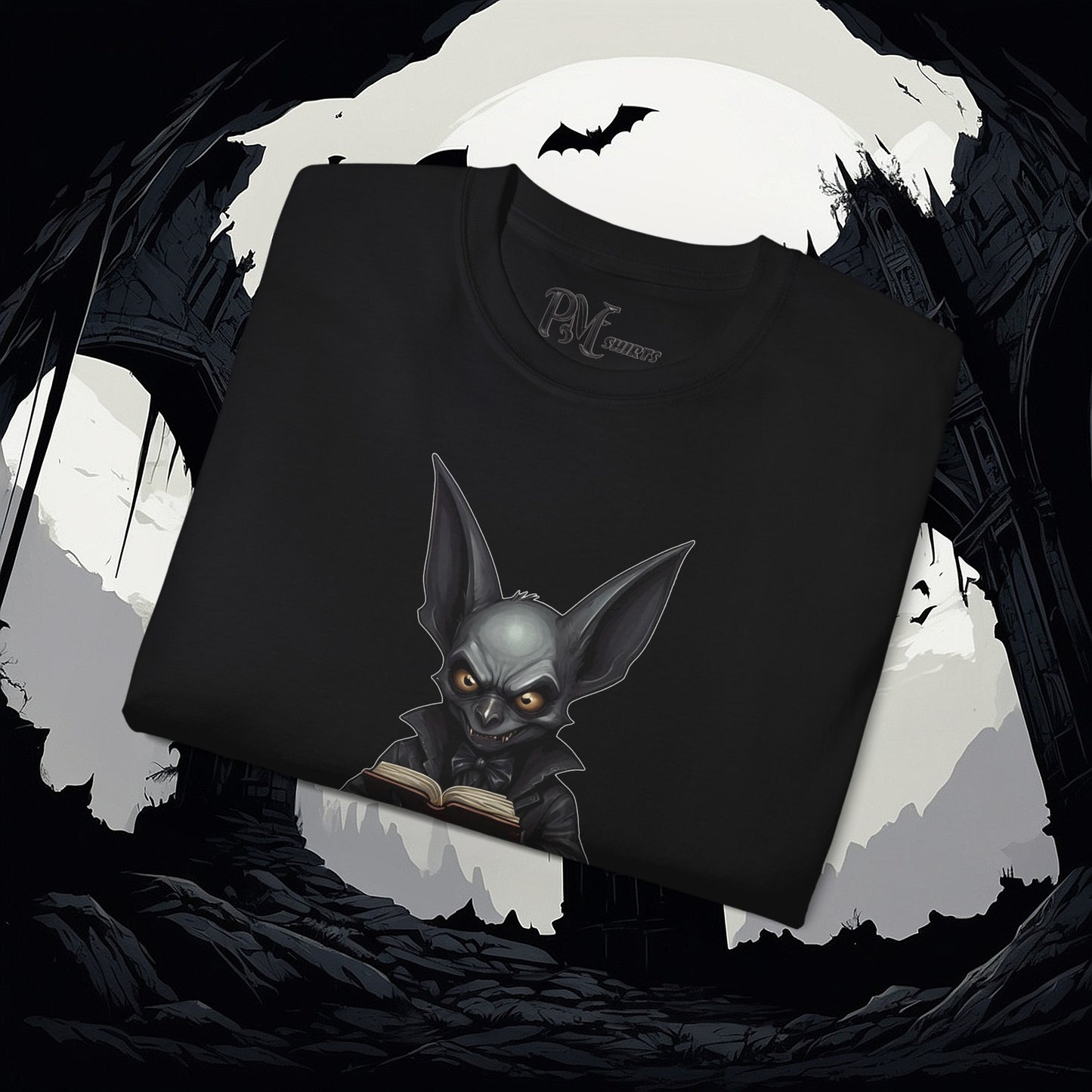 Vampire Bat Reading Tee (Gildan 2000)