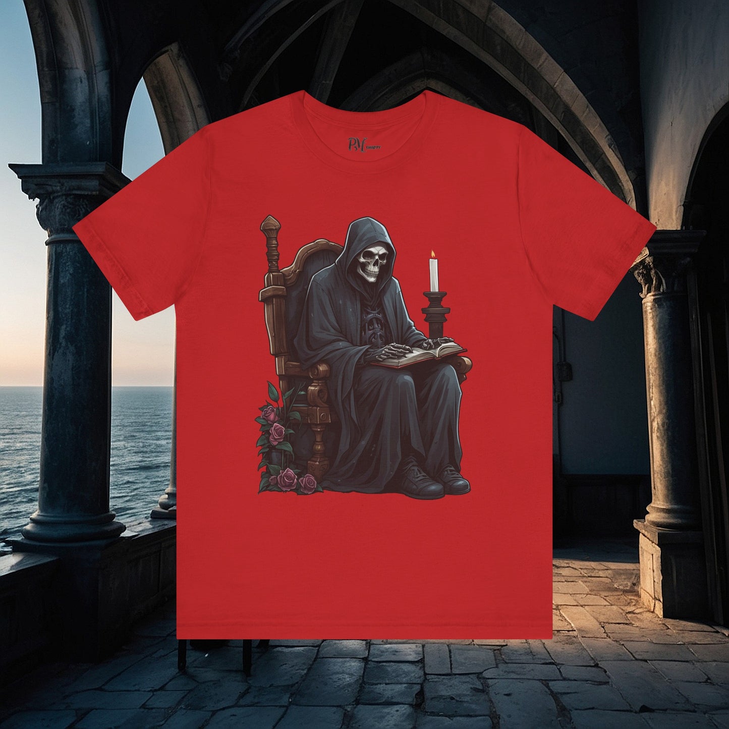 Grim Reaper Reading Tee (Bella Canvas 3001)