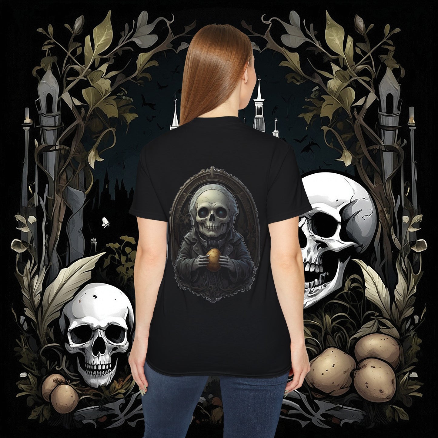 Front and Back Death's Potato Tee (Gildan 2000)