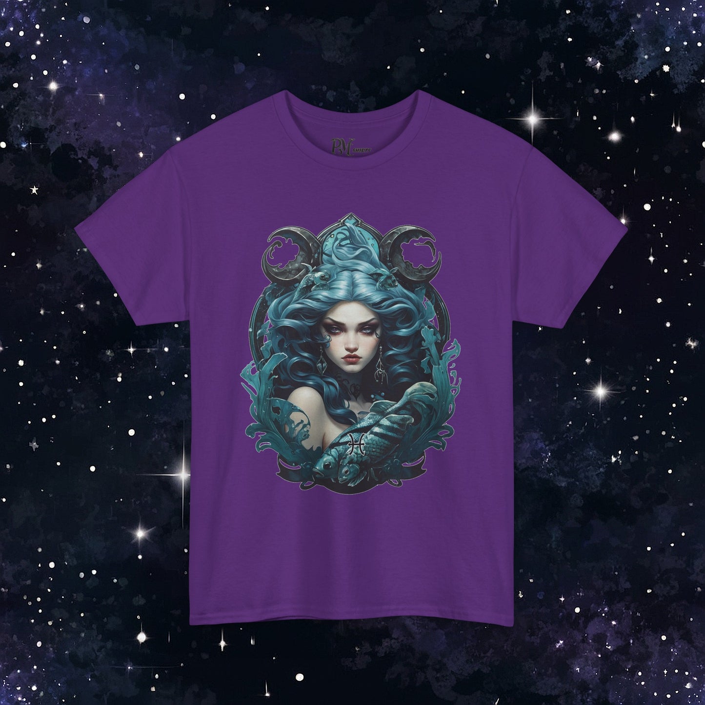 Gothic Pisces Zodiac T-Shirt: Dark Style Graphic Tee