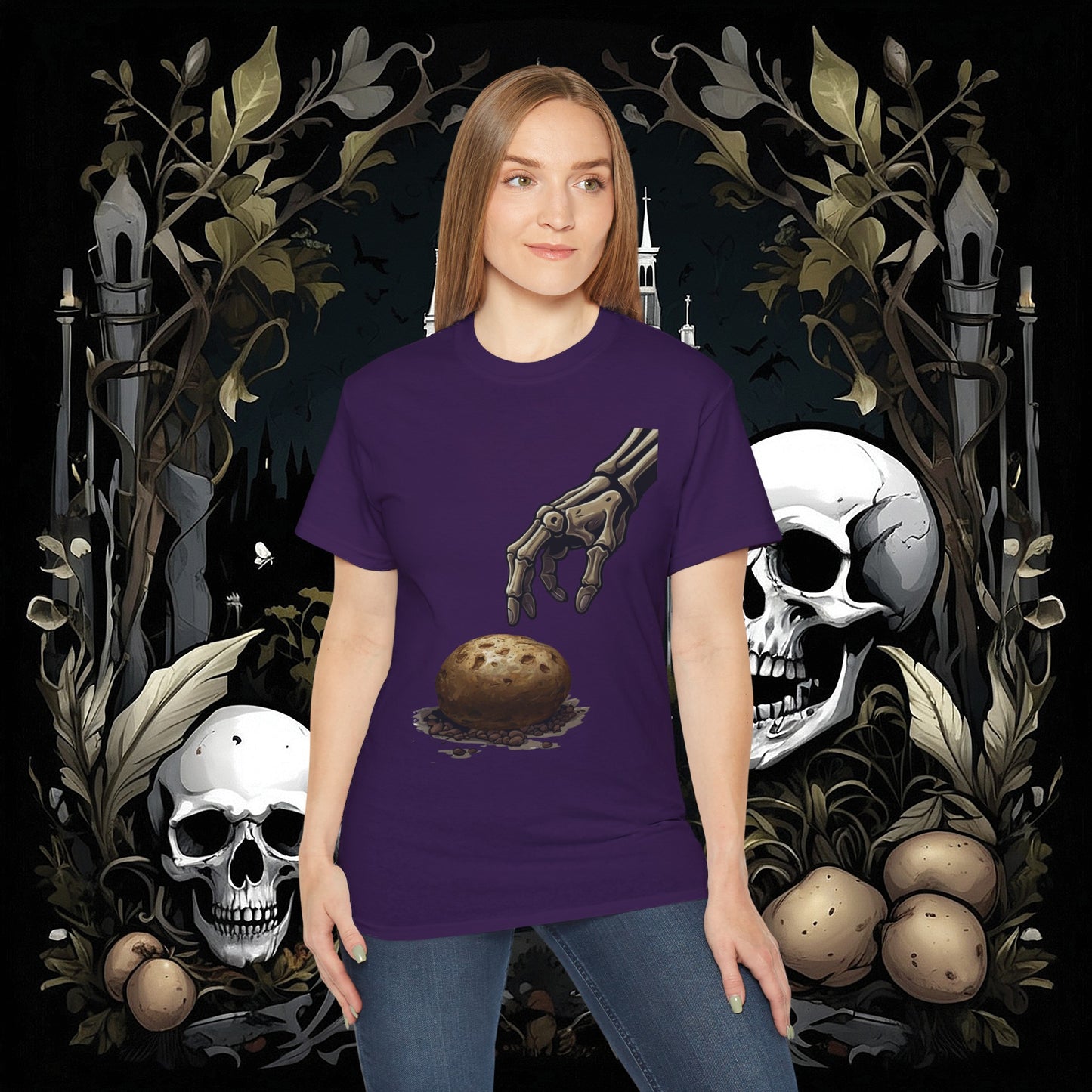 Front and Back Death's Potato Tee (Gildan 2000)