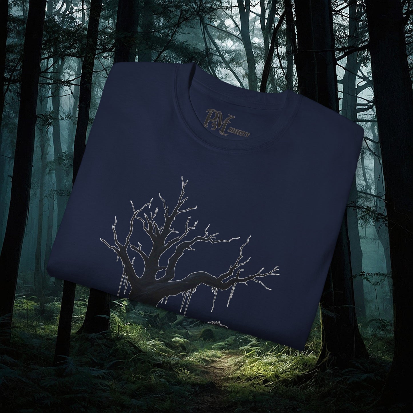 Dead Tree with Forest Critters Tee (Gildan 2000)