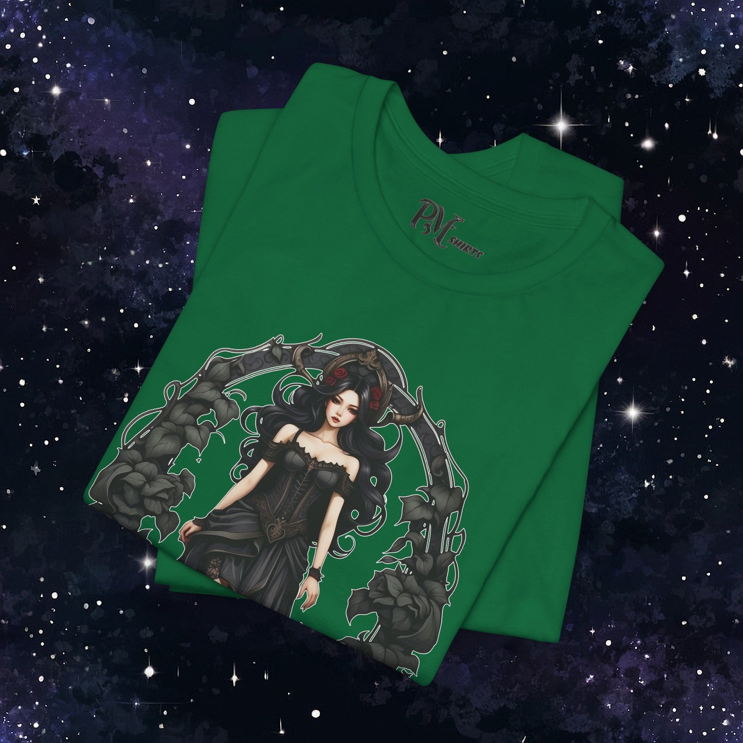 Gothic Virgo Zodiac T-Shirt: Dark Style Graphic Tee (Bella Canvas 3001)