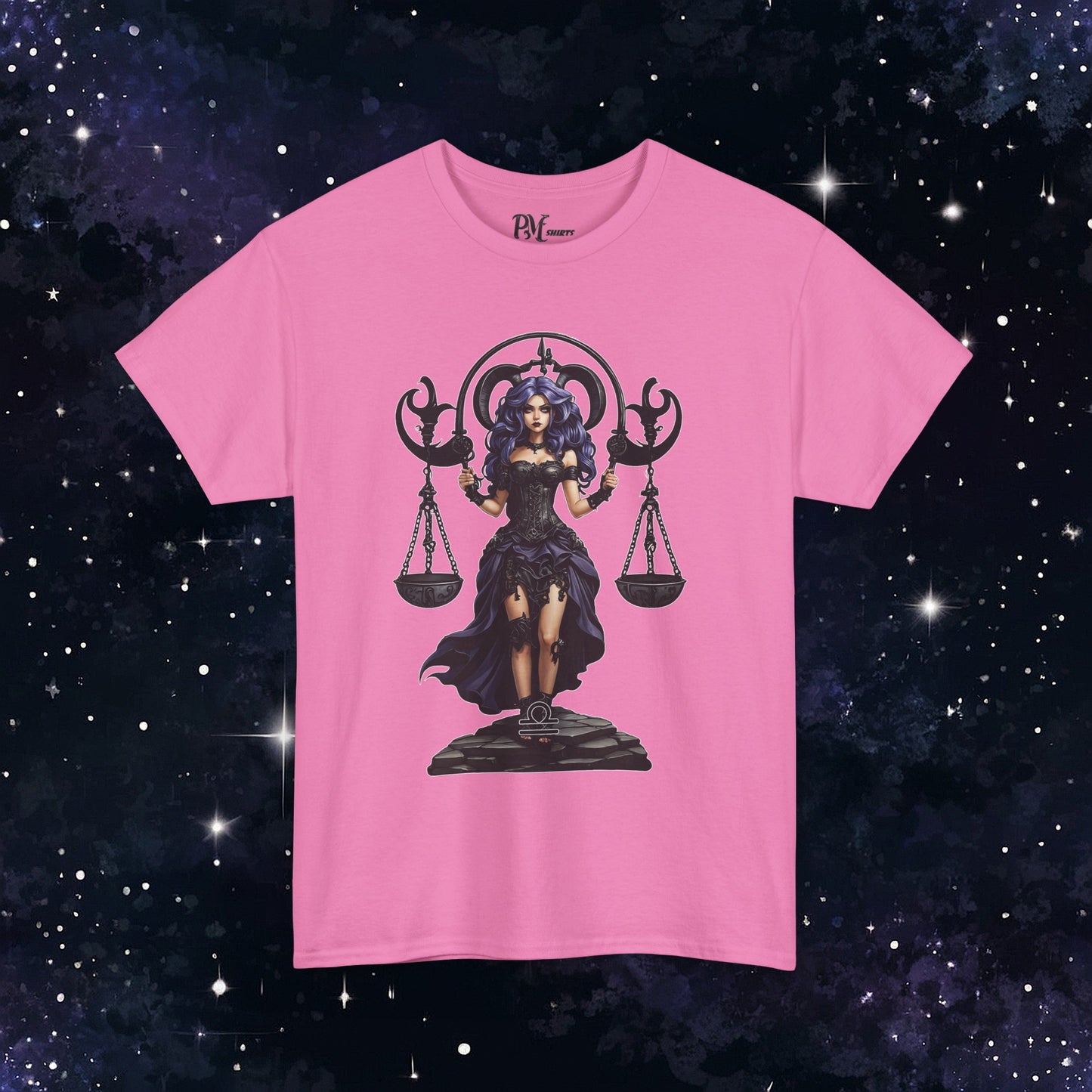 Gothic Libra Zodiac T-Shirt: Dark Style Graphic Tee