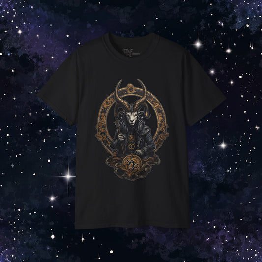 Gothic Capricorn Zodiac T-Shirt - Dark Style with Symbol (Gildan 2000)