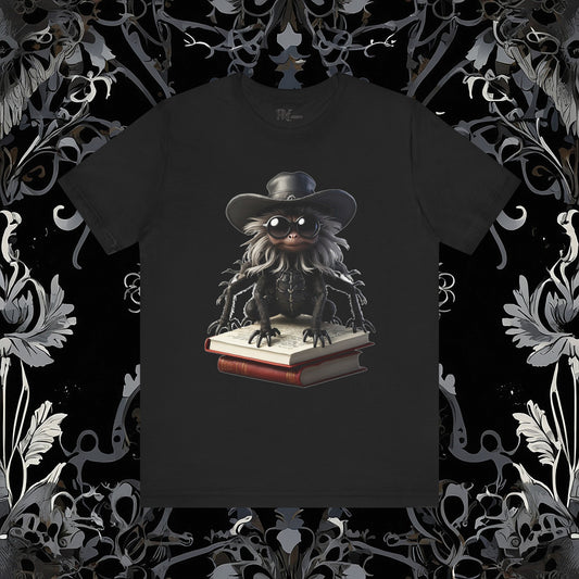 Goth Reading Spider T-Shirt | Dark Fantasy Tee (Bella Canvas 3001)