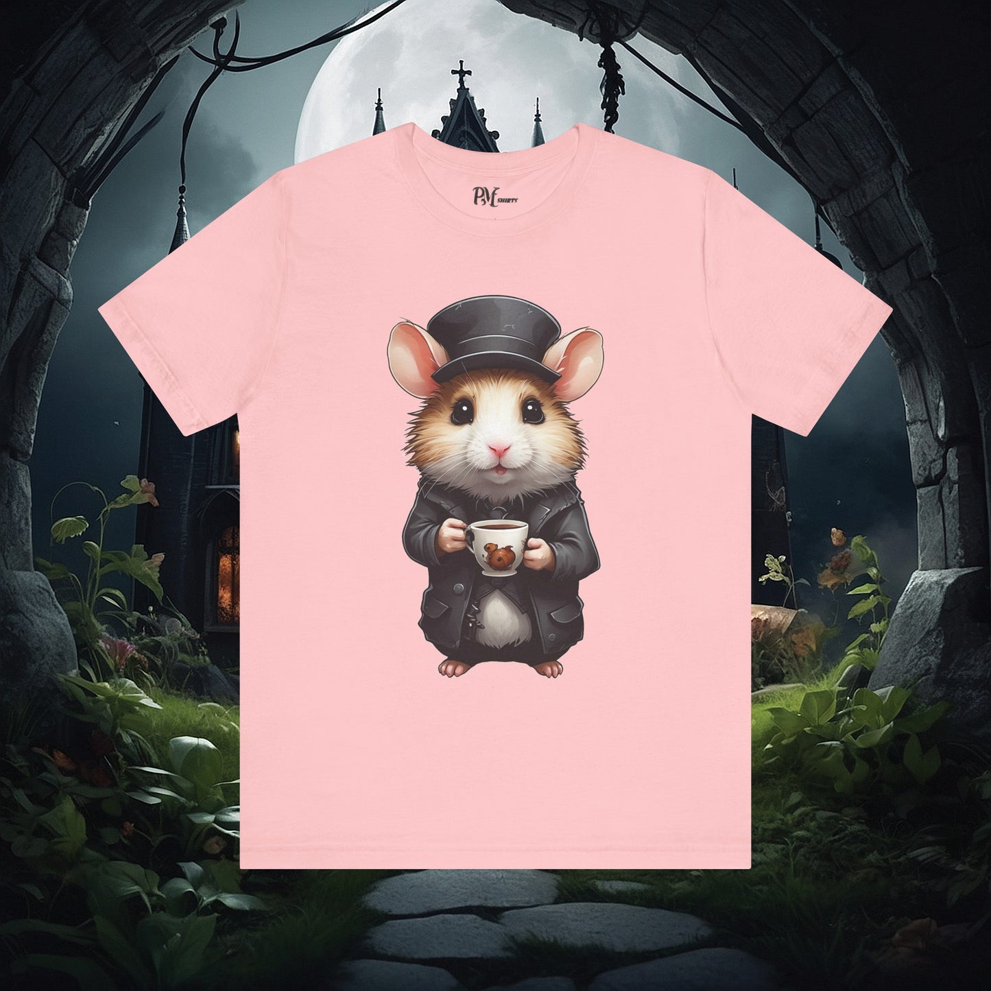 Hamster with Mug Tee (Bella Canvas 3001)