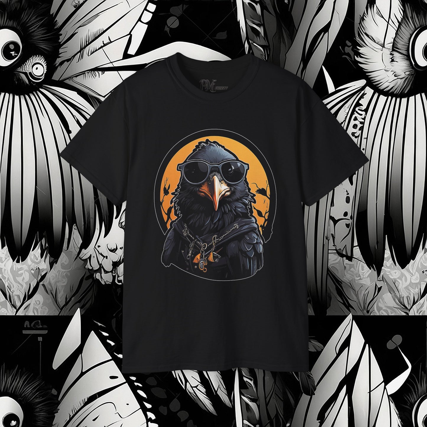 Crow with Sunglasses Tee (Gildan 2000)