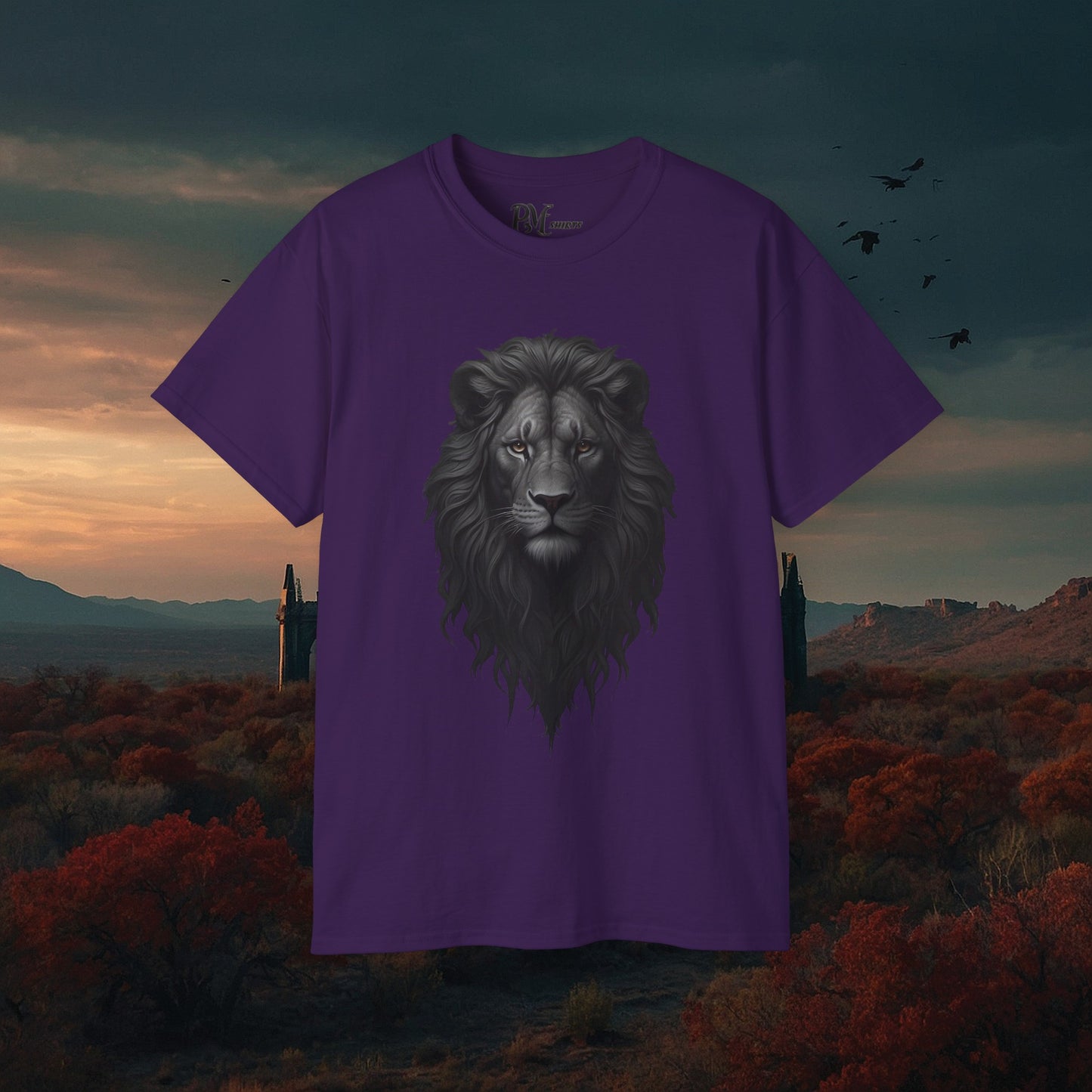 Gothic Lion Head T-Shirt: Dark Style Tee (Gildan 2000)